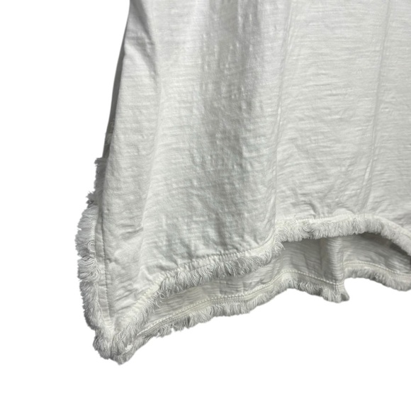 Umgee Cotton White Fringe Short Sleeve Tunic Top Size M - Picture 4 of 9